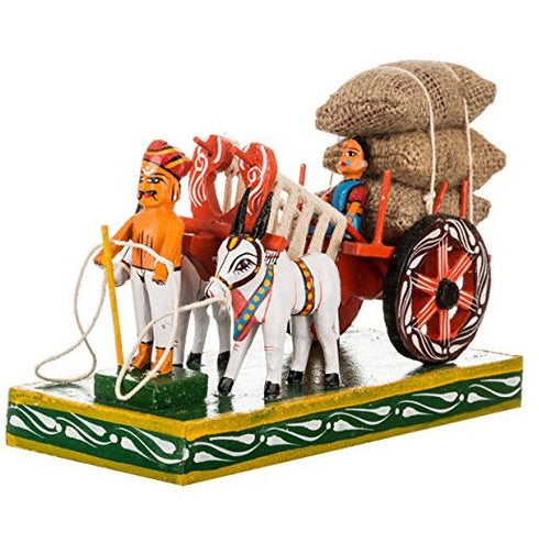 Terrain Wooden Handmade Bullock Cart Showpiece